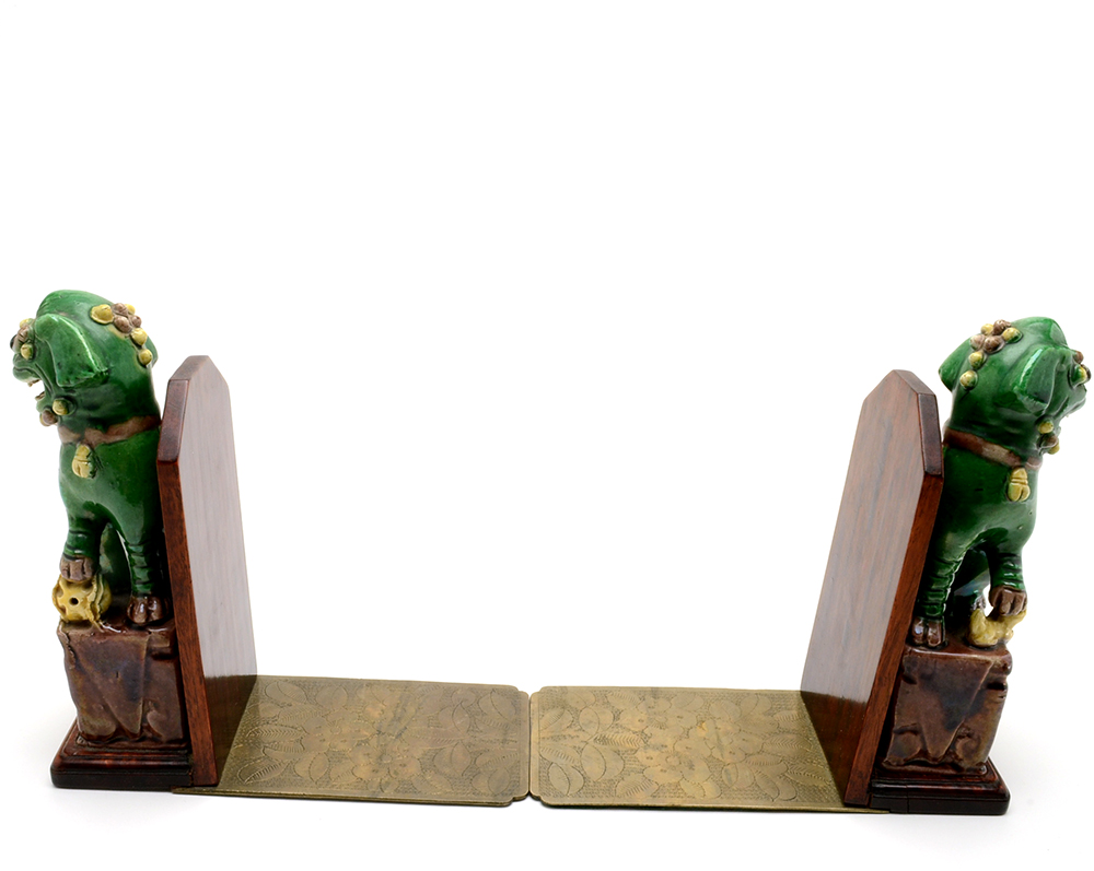 Ceramic Guardian Lion Bookends