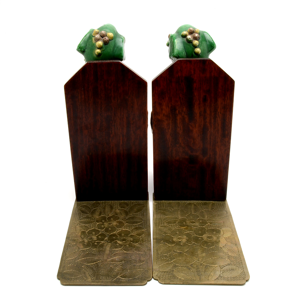 Ceramic Guardian Lion Bookends