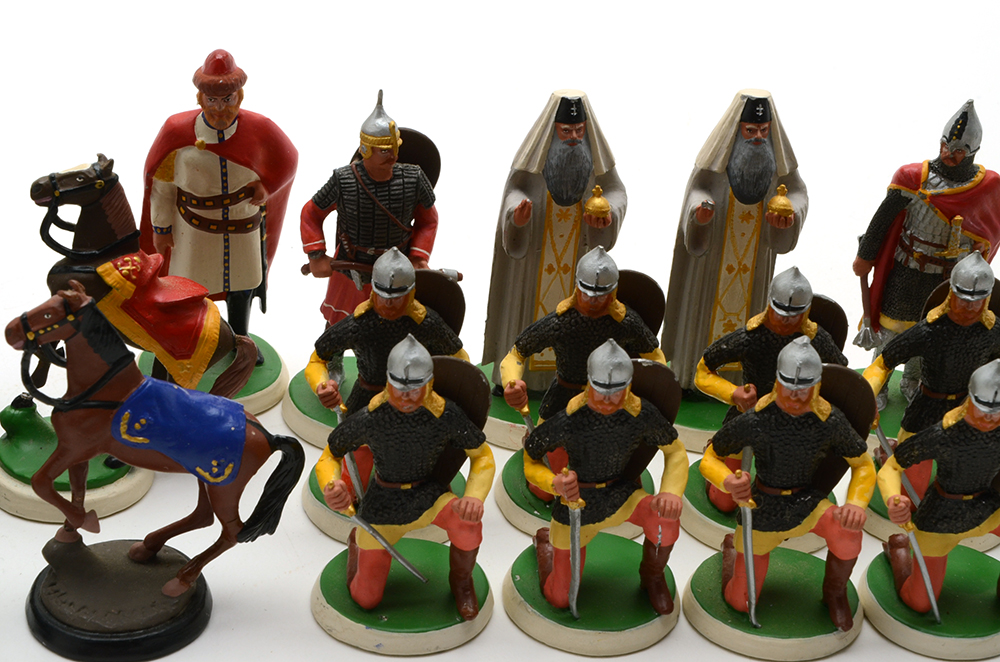 Painted Lead Chess Set