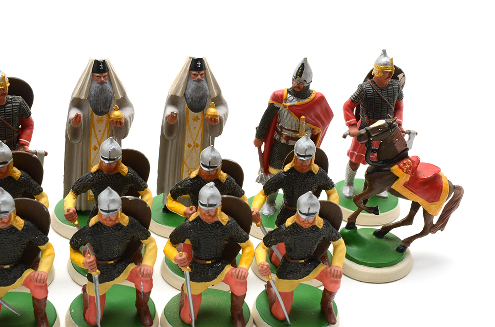 Painted Lead Chess Set