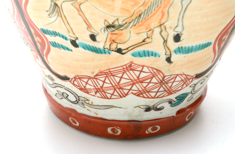 Pair Of Hand-painted Japanese Ginger Jars