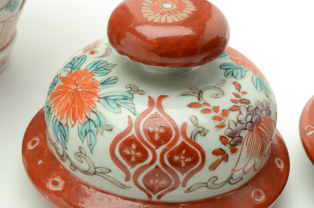 Pair Of Hand-painted Japanese Ginger Jars