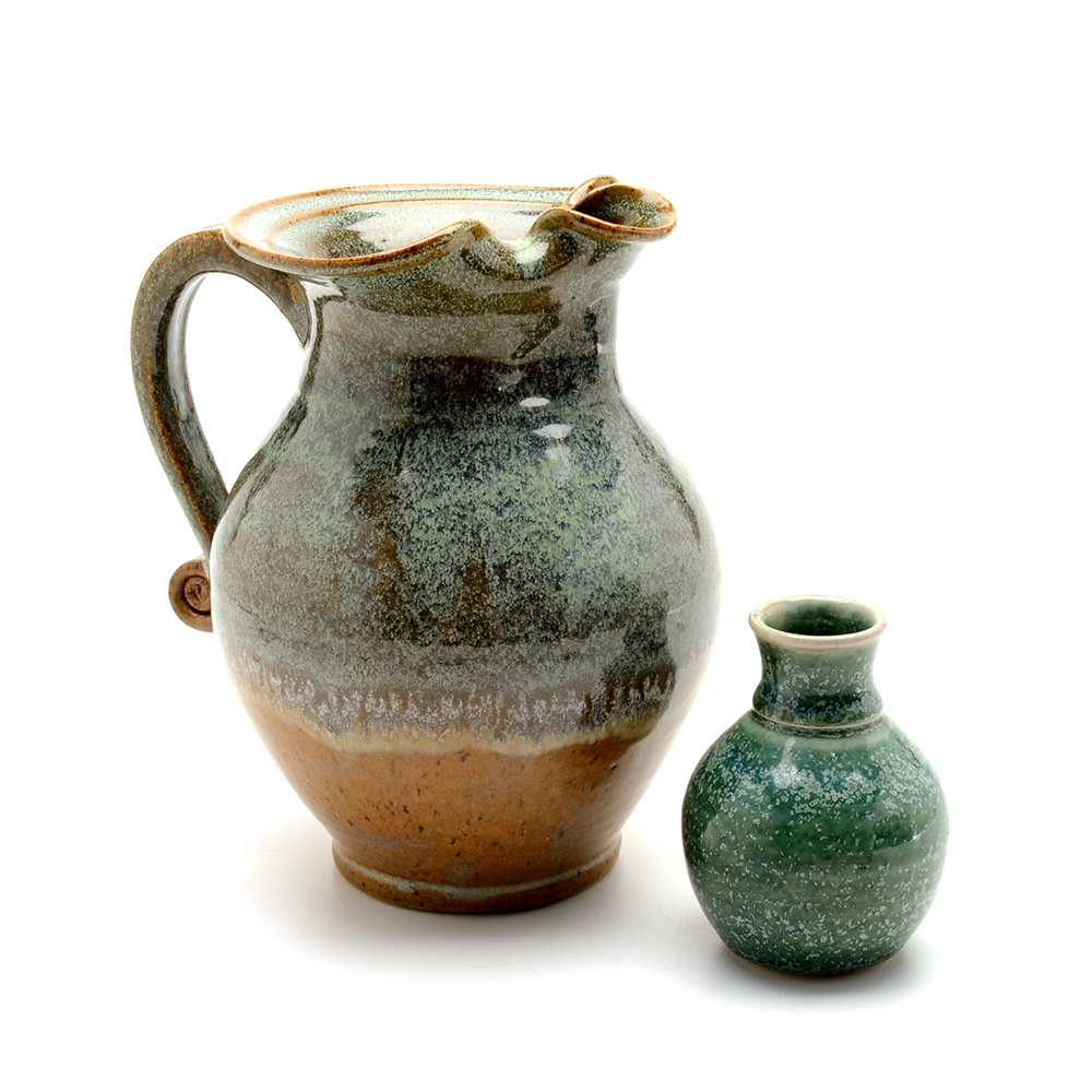 Pitcher and Bud Vase from "Parsley Pottery"