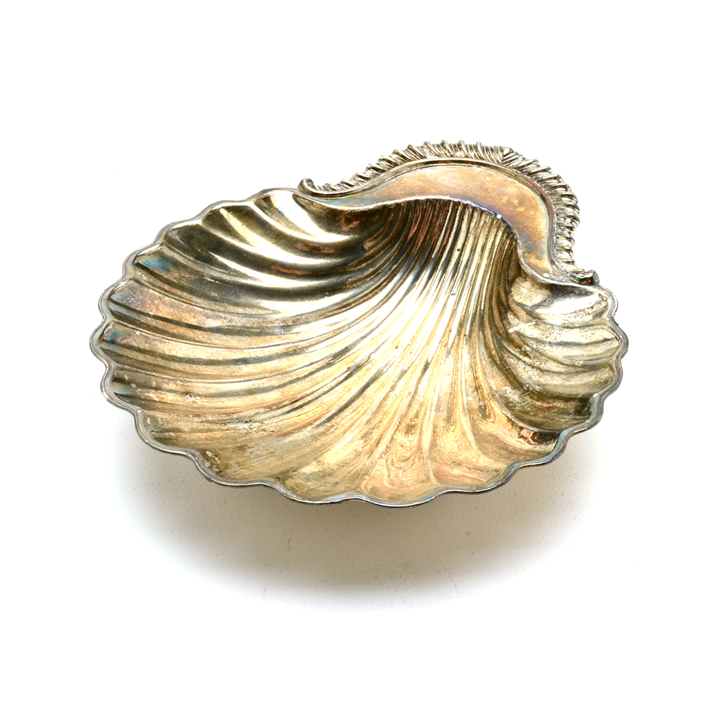 Silver Plate Shell Tray