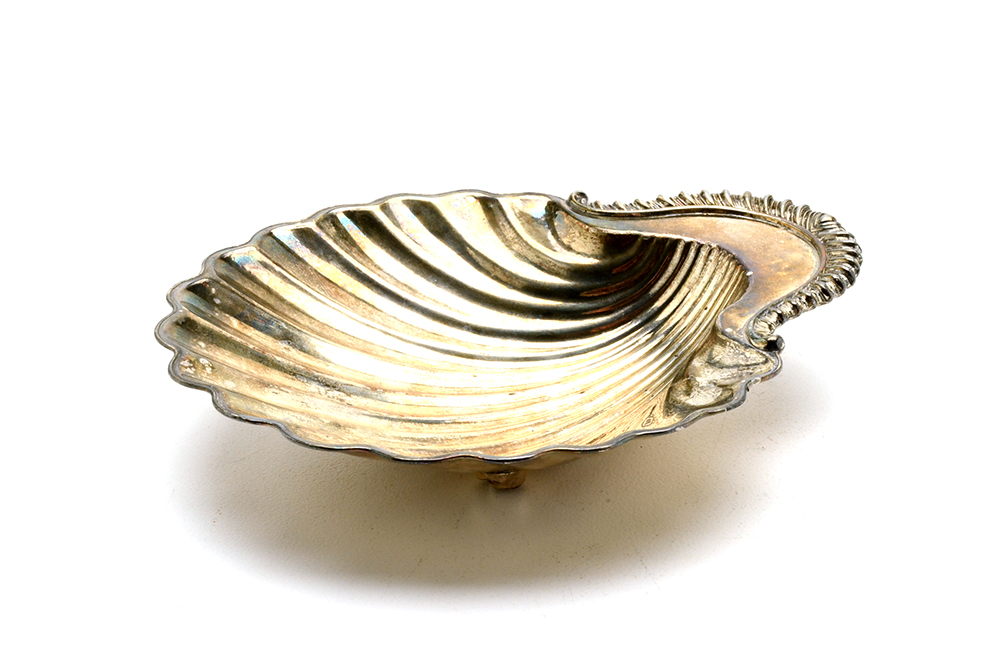 Silver Plate Shell Tray