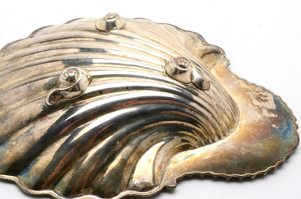 Silver Plate Shell Tray