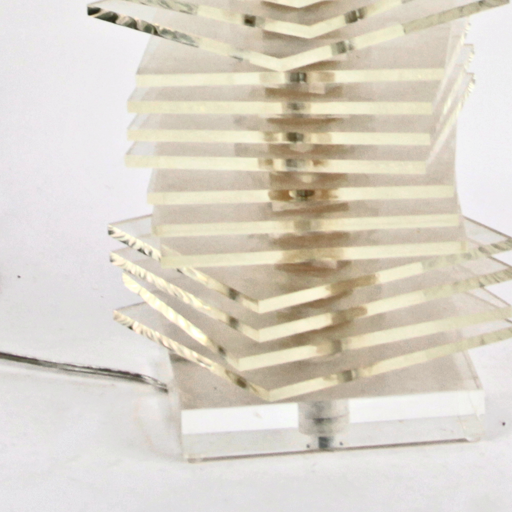 Mid-Century Stacked Lucite Lamp
