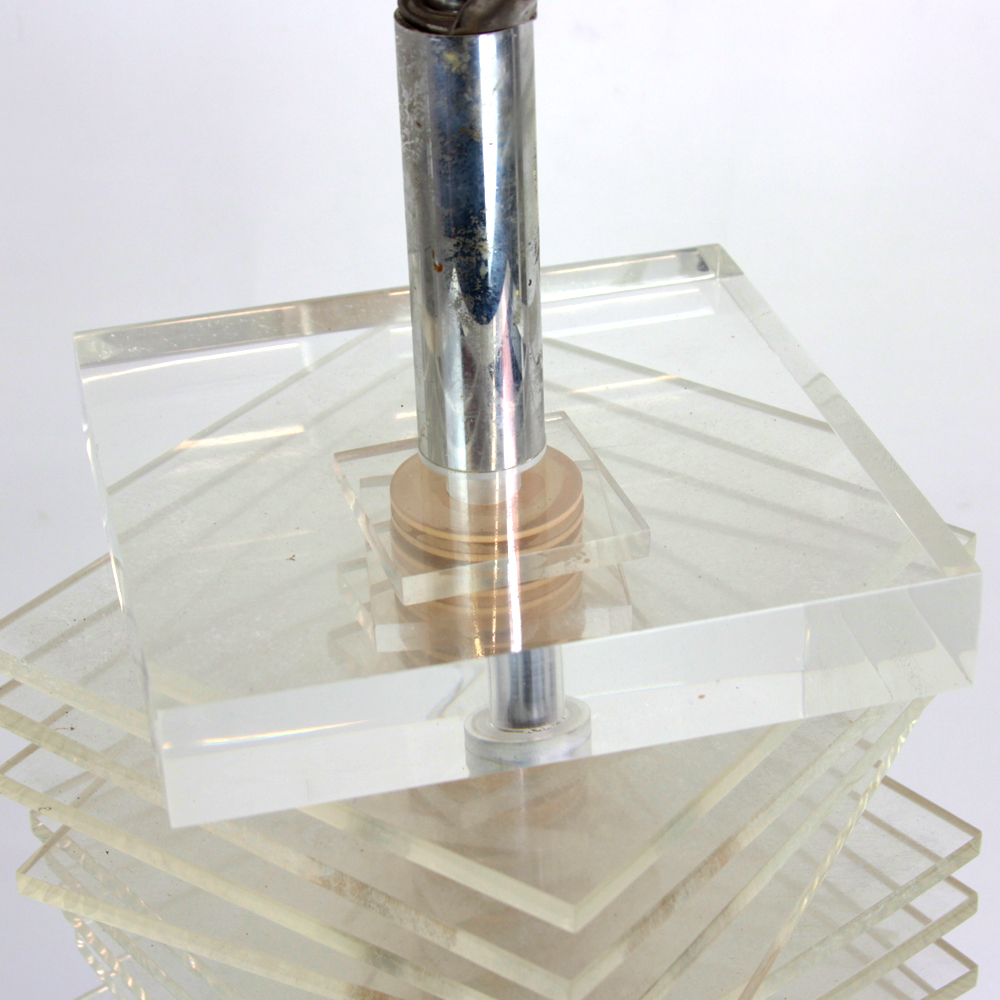 Mid-Century Stacked Lucite Lamp