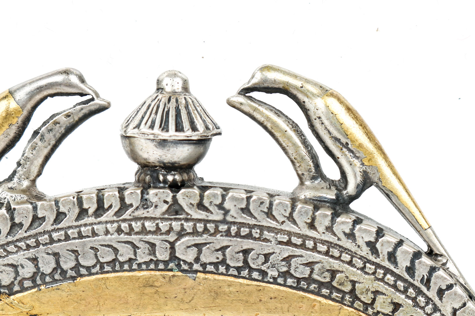 Sterling Silver and 10K Gold Inlaid Comb