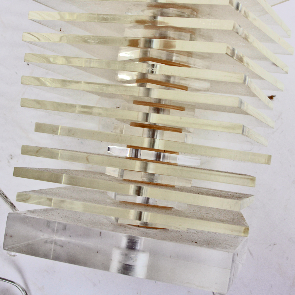 Mid-Century Stacked Lucite Lamp