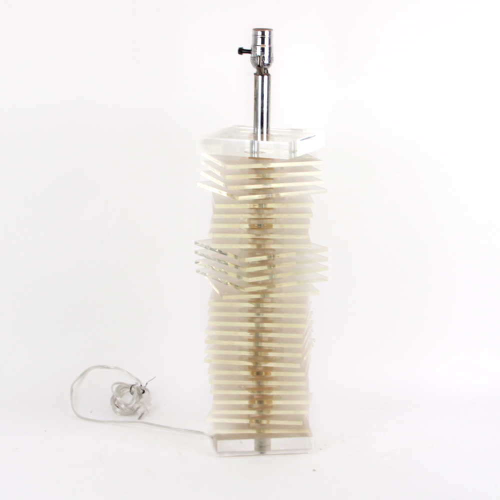 Mid-Century Stacked Lucite Lamp