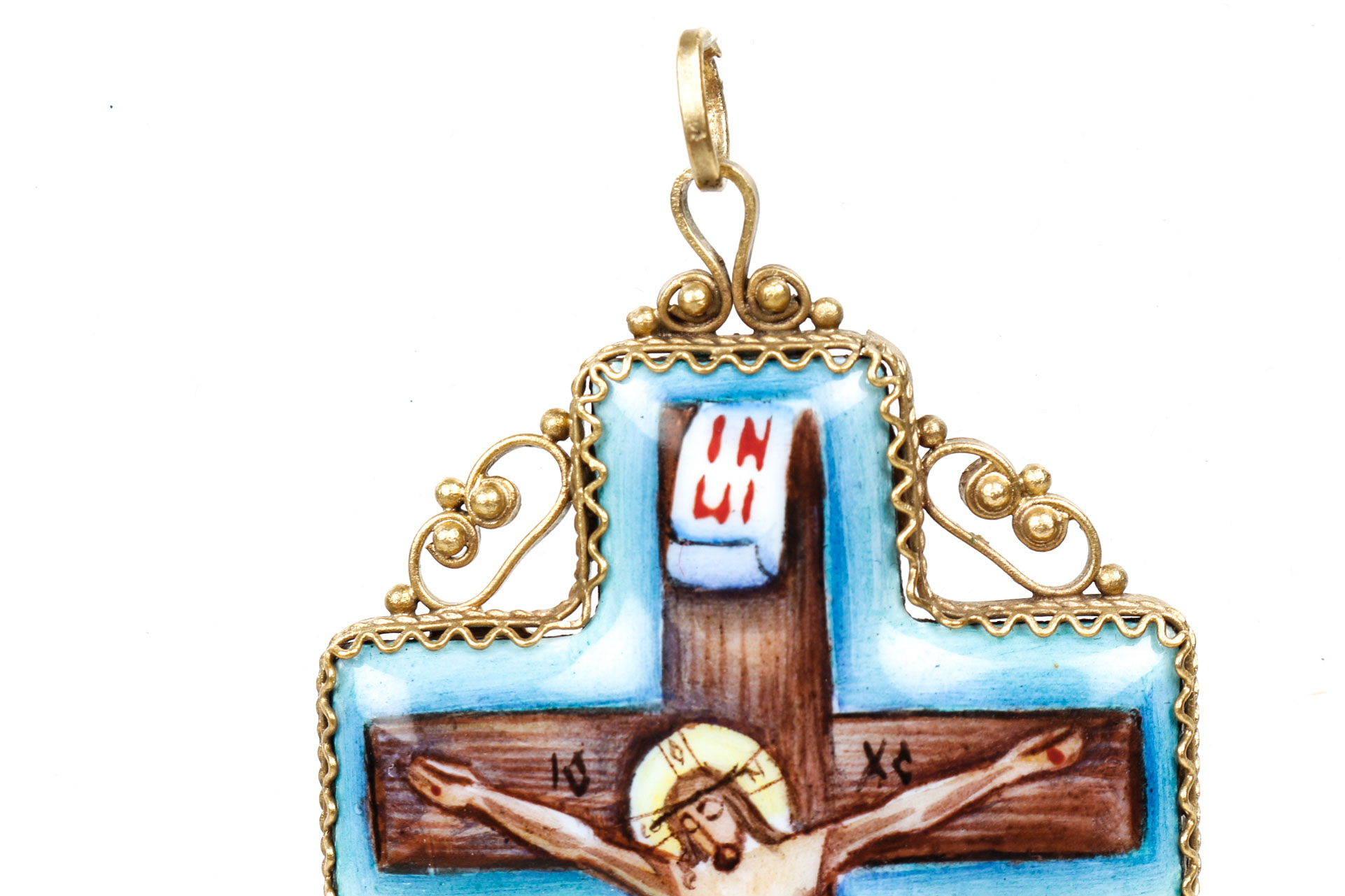 Russian Enamel Cross Pendant