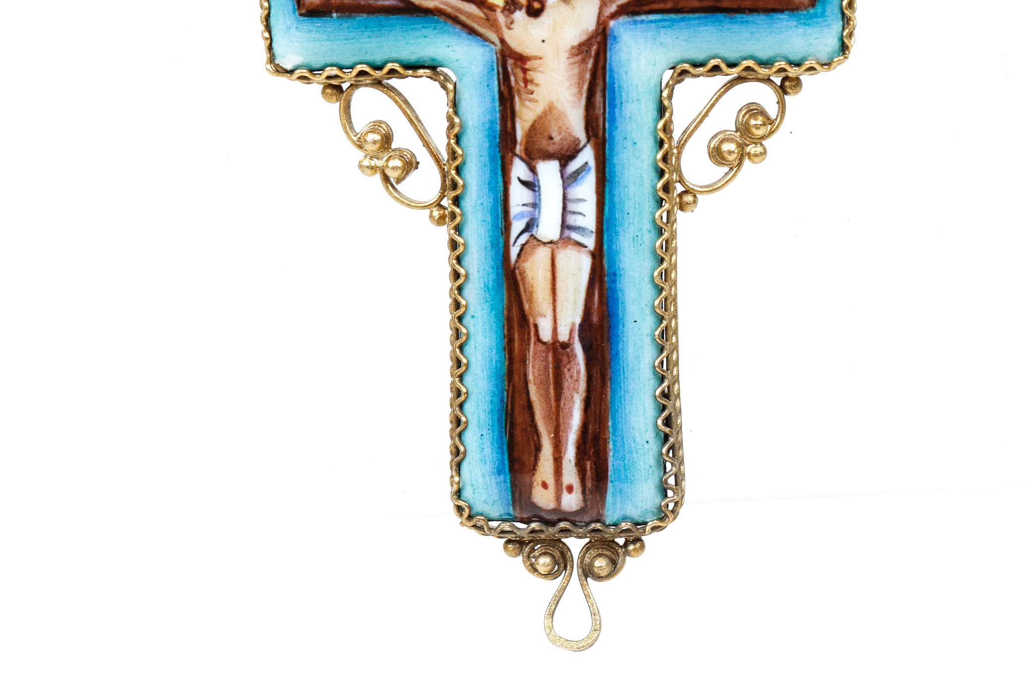 Russian Enamel Cross Pendant