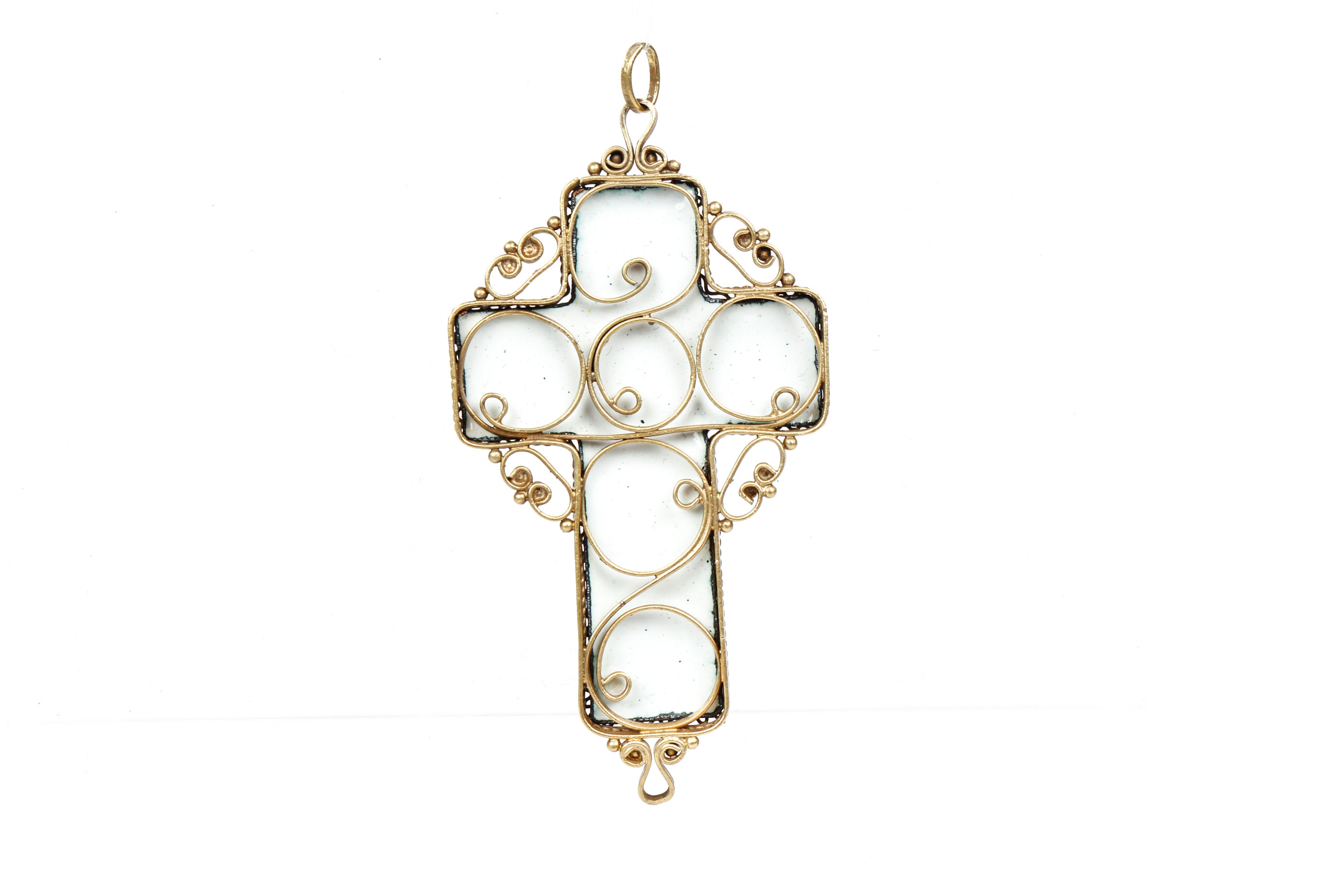 Russian Enamel Cross Pendant