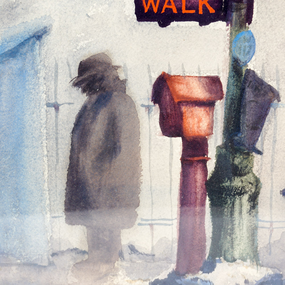 Charles Crozier Watercolor "Grey Day in Manhattan"