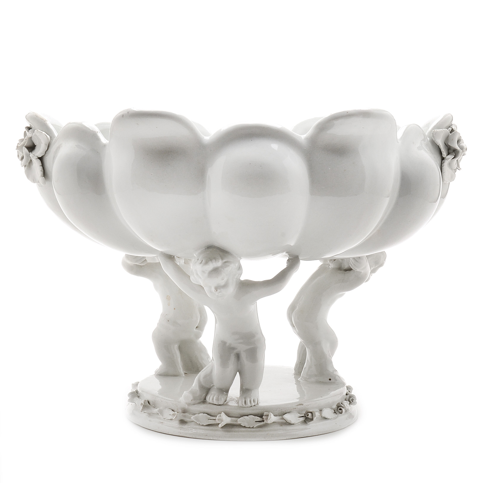 White Ceramic Cherub Bowl