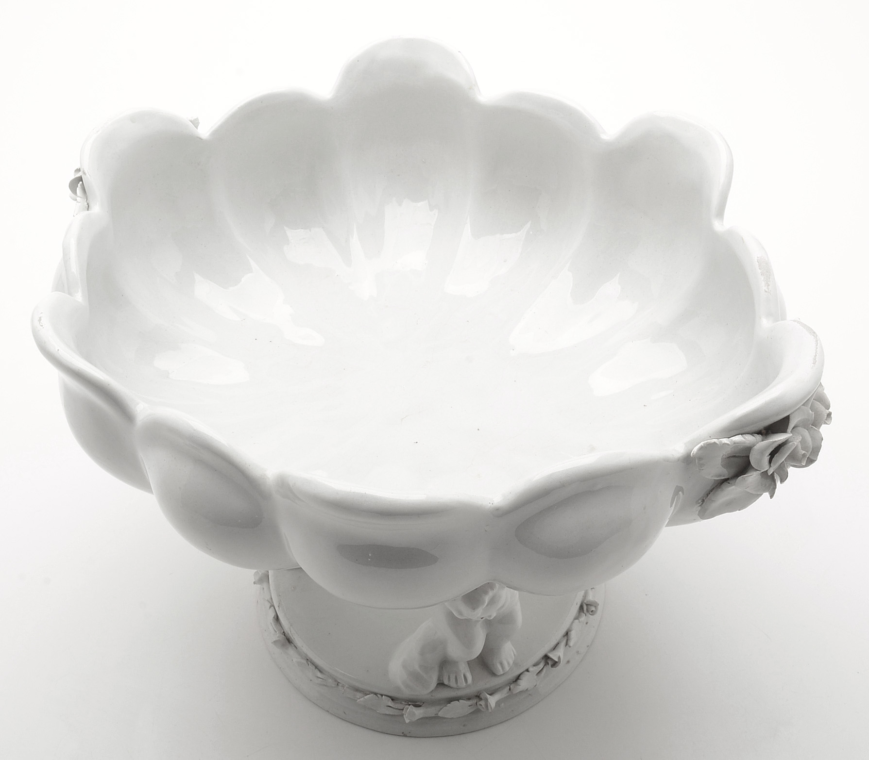 White Ceramic Cherub Bowl