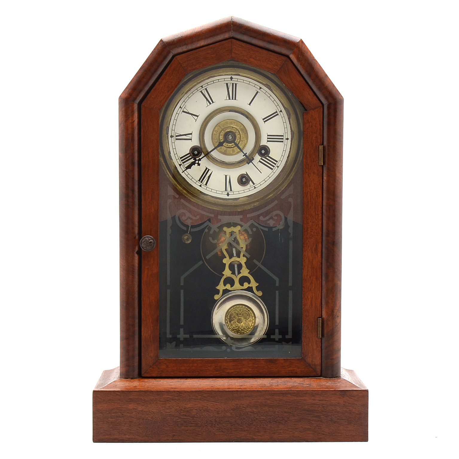 Antique New Haven 8 Day Mantel Alarm Clock