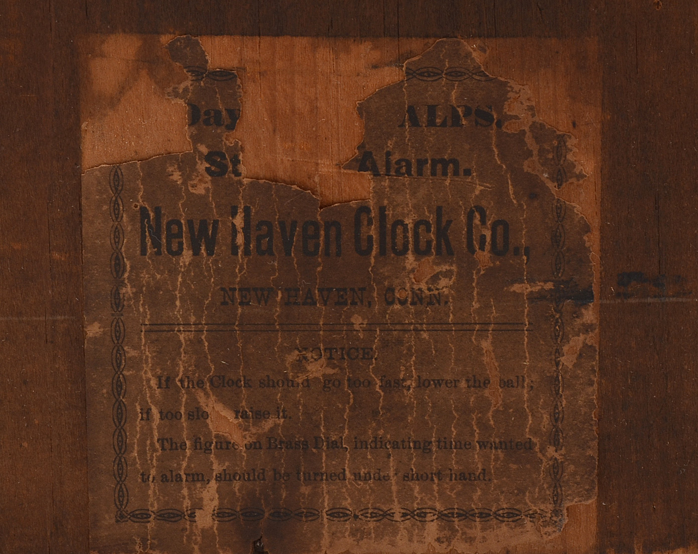 Antique New Haven 8 Day Mantel Alarm Clock