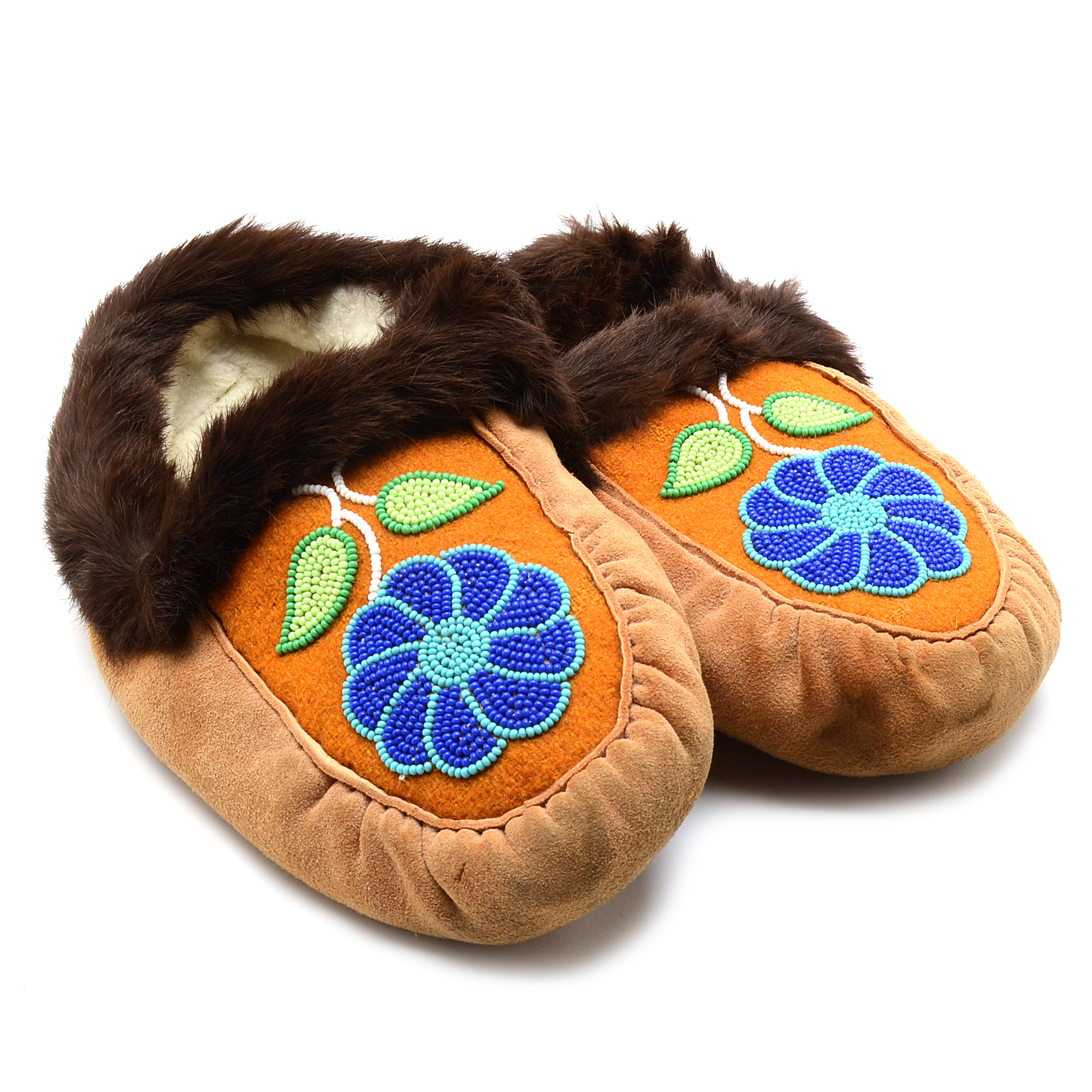 Hand Crafted Beaded Buckskin Moccasins