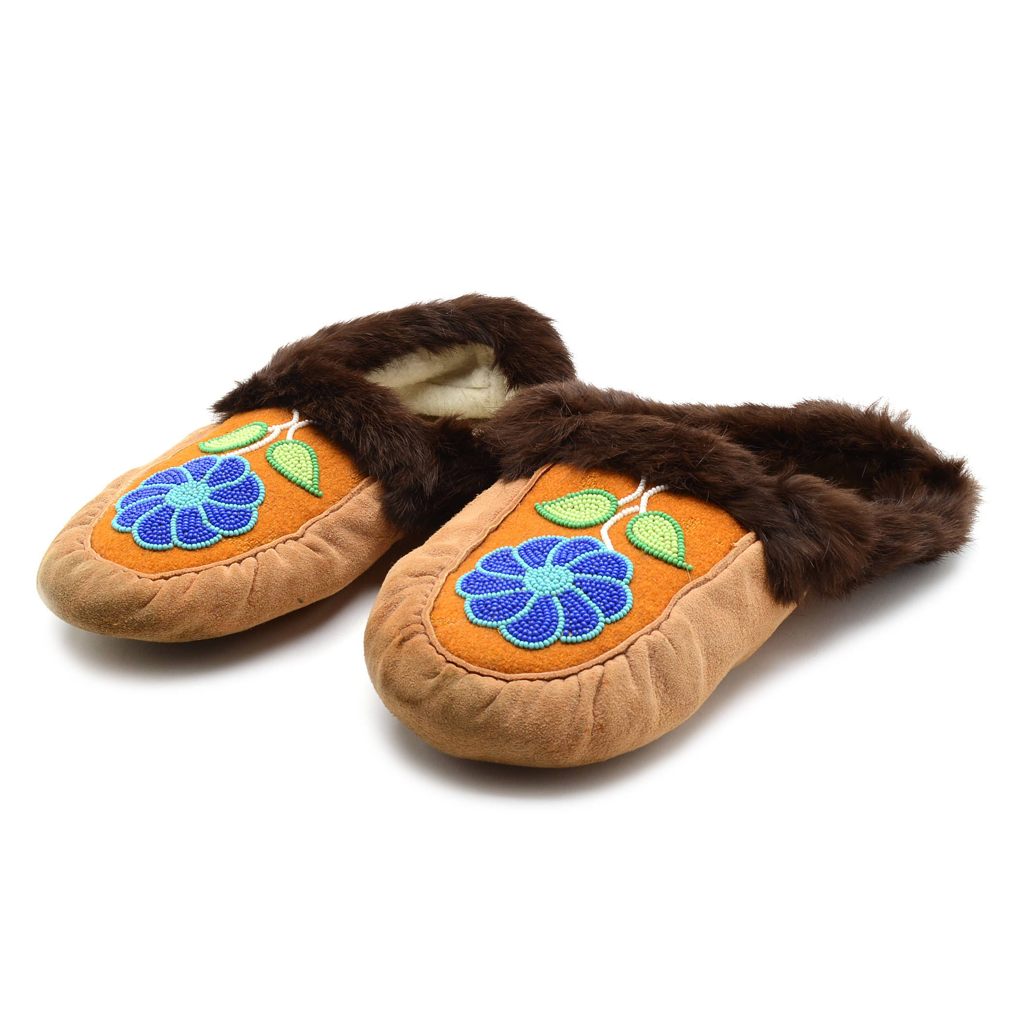 Hand Crafted Beaded Buckskin Moccasins