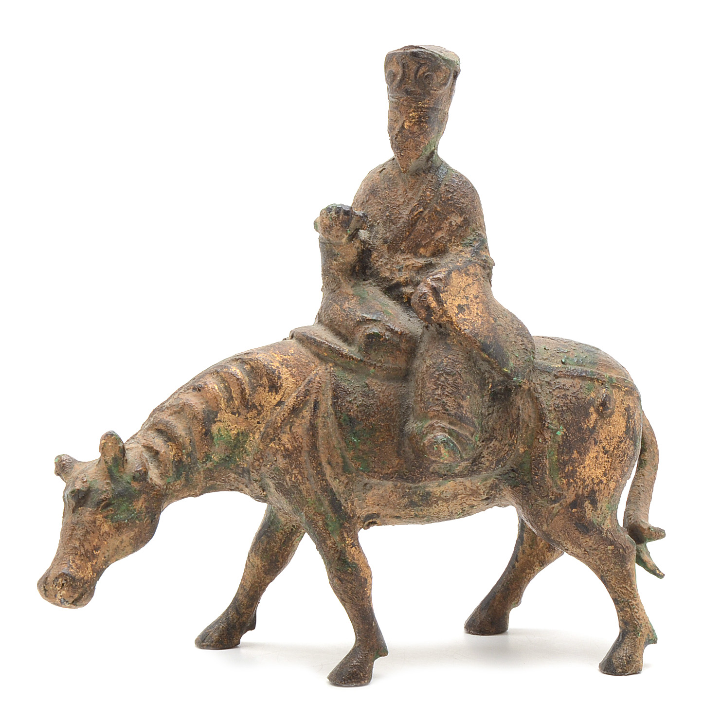 Chinese Vintage Cast Iron Man on Horseback