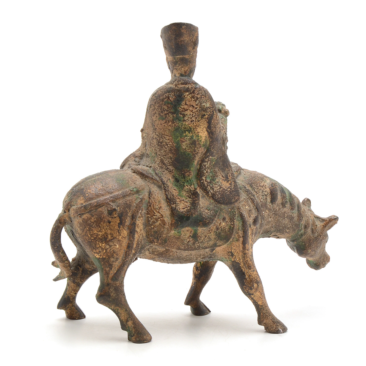 Chinese Vintage Cast Iron Man on Horseback