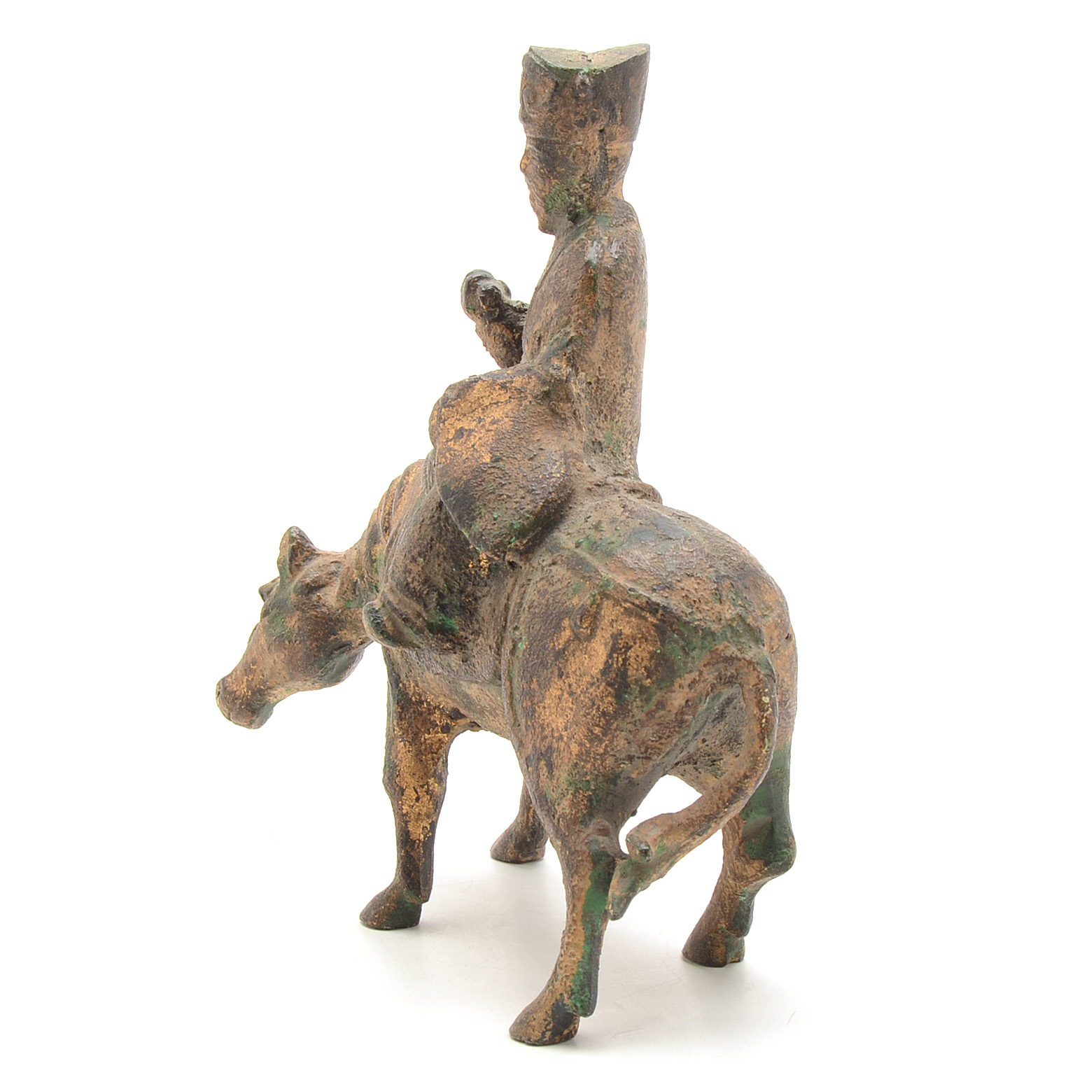 Chinese Vintage Cast Iron Man on Horseback