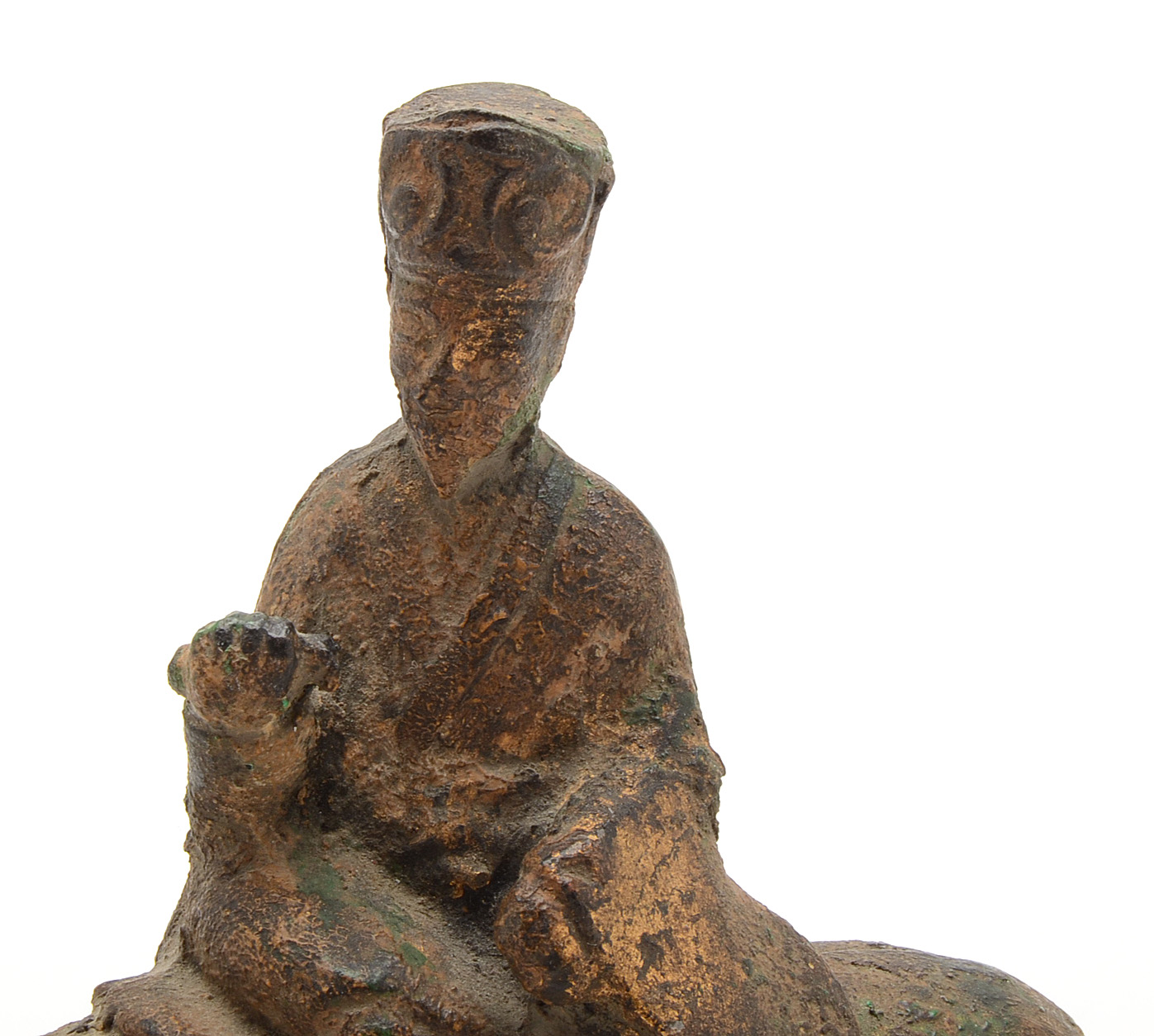 Chinese Vintage Cast Iron Man on Horseback