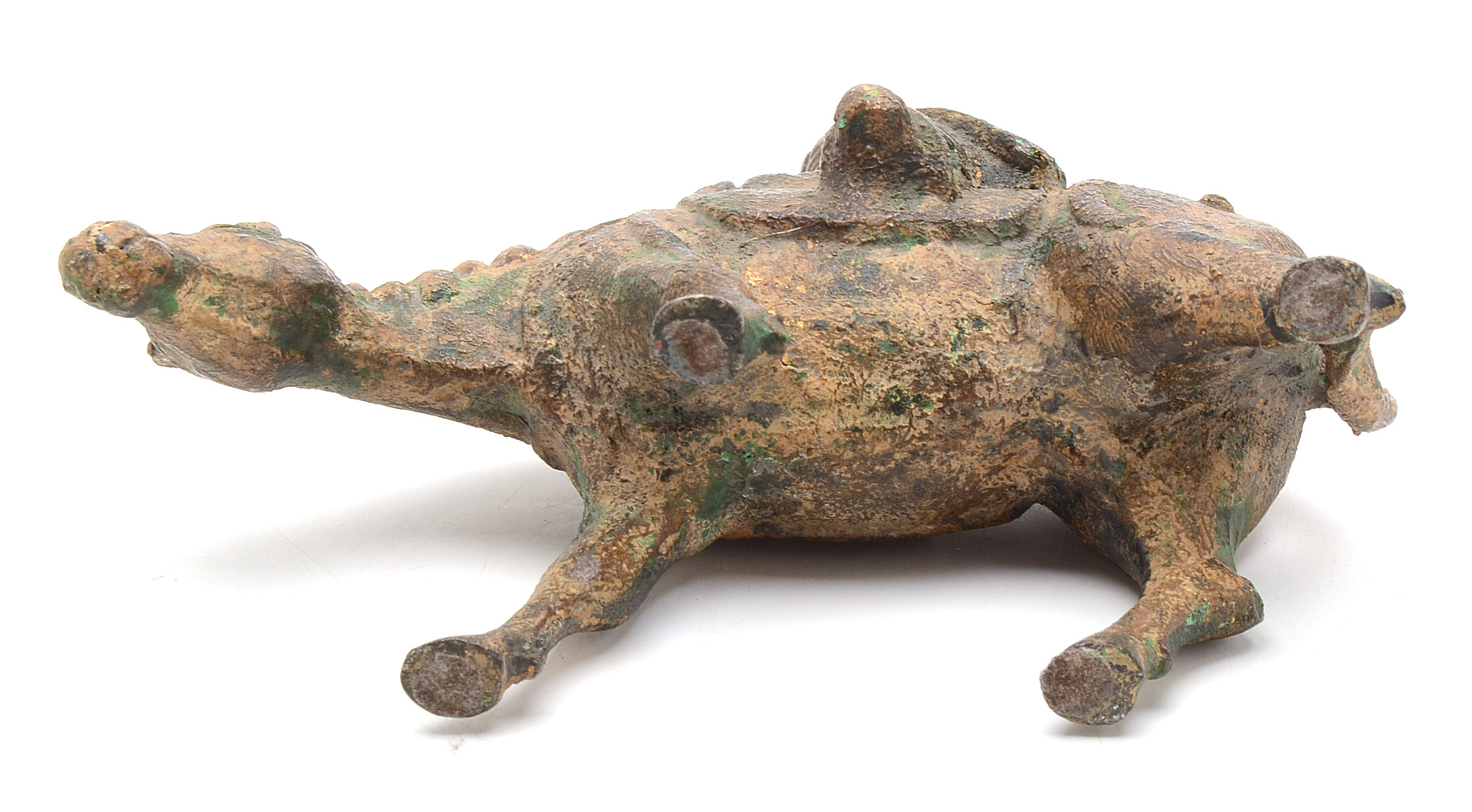 Chinese Vintage Cast Iron Man on Horseback