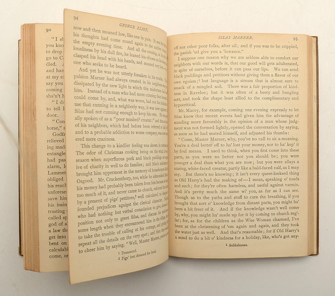 Antique Hardcover Books Including "Silas Marner" by George Eliot