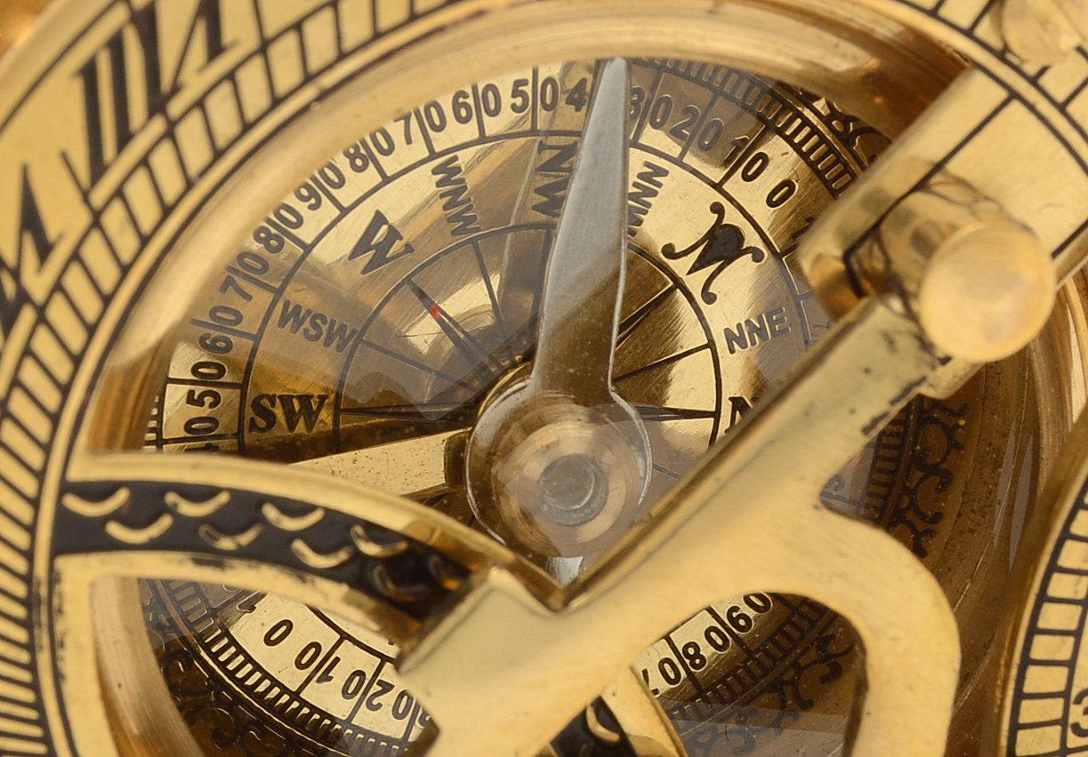 West London Brass Sundial Compass with Case