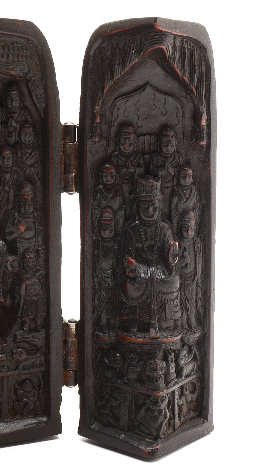Chinese Carved Wood Buddhist Traveling Shrine