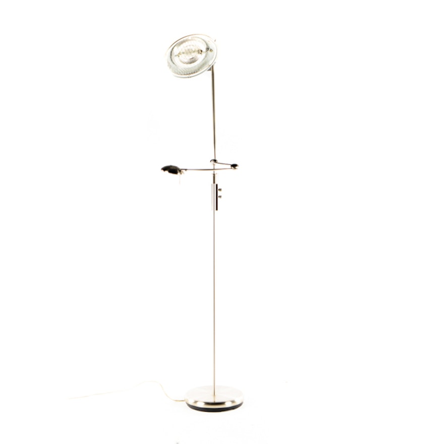 Dual Head Chrome Floor Lamp