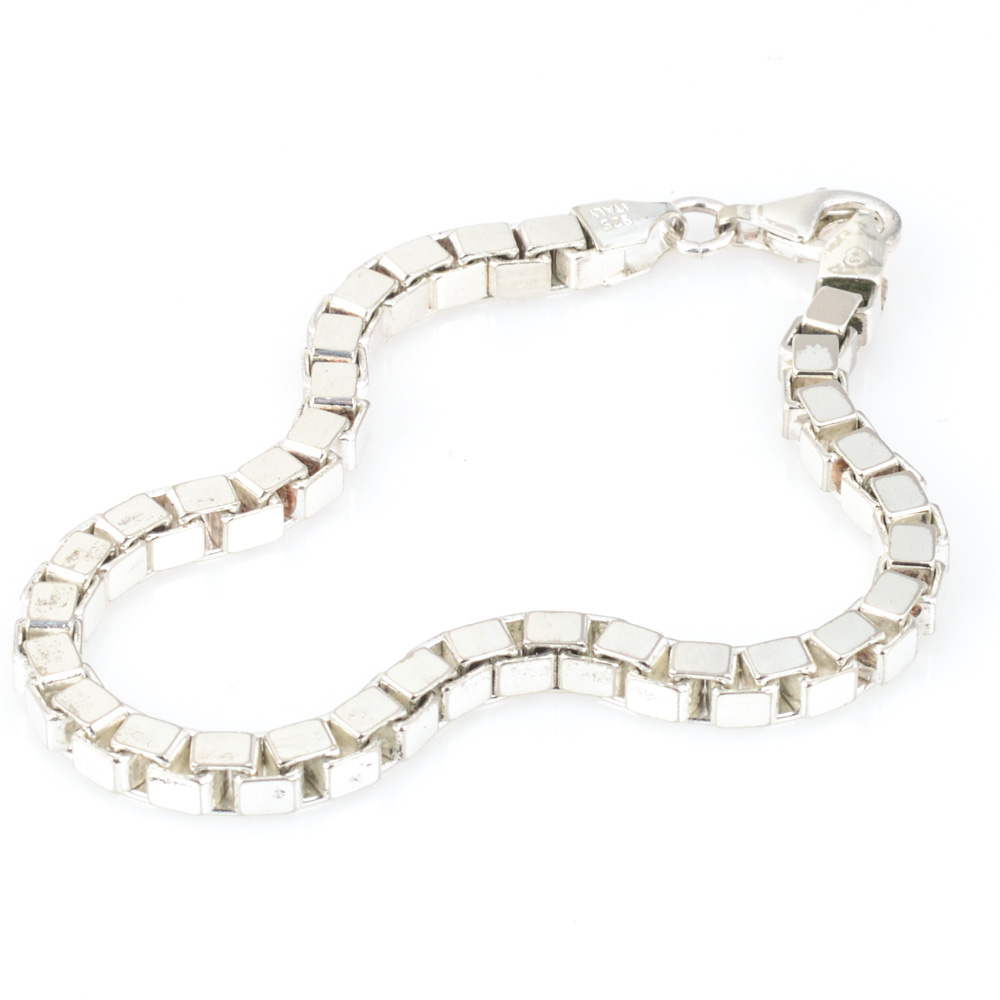 Sterling Silver Box Link Chain Bracelet