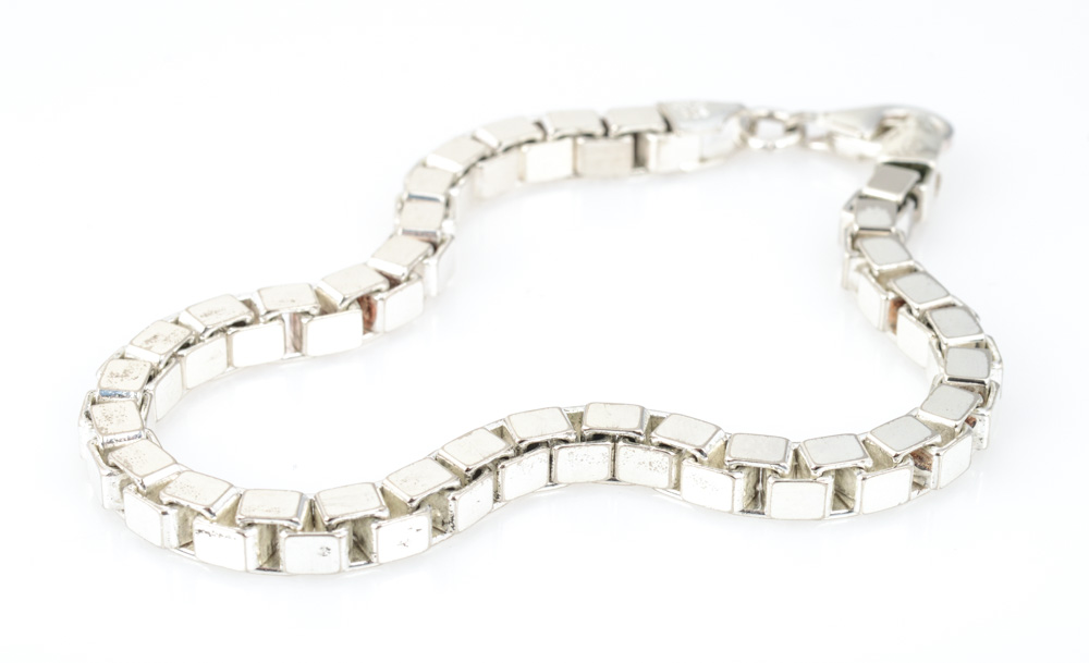 Sterling Silver Box Link Chain Bracelet
