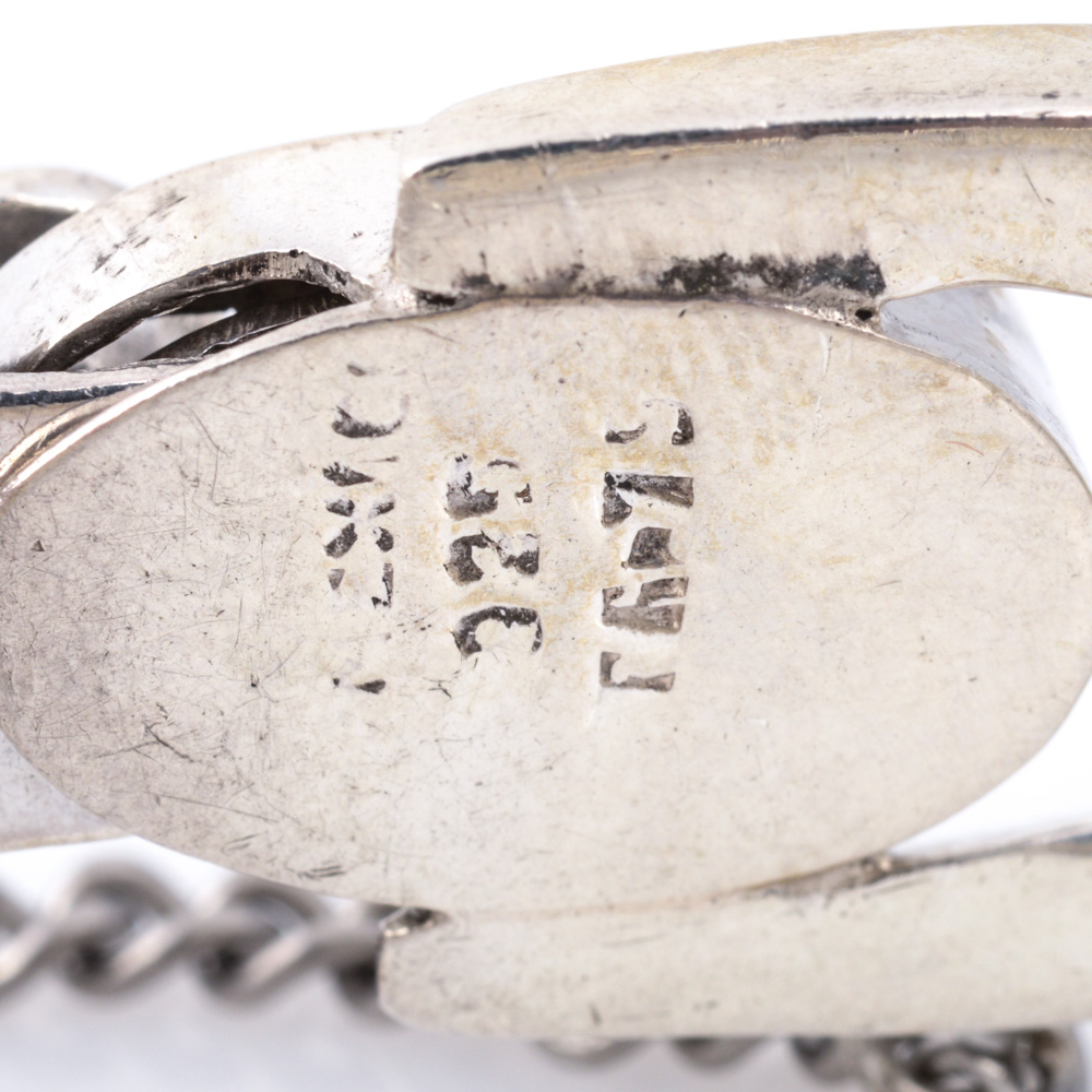 Sterling Silver Onyx Link Bracelet