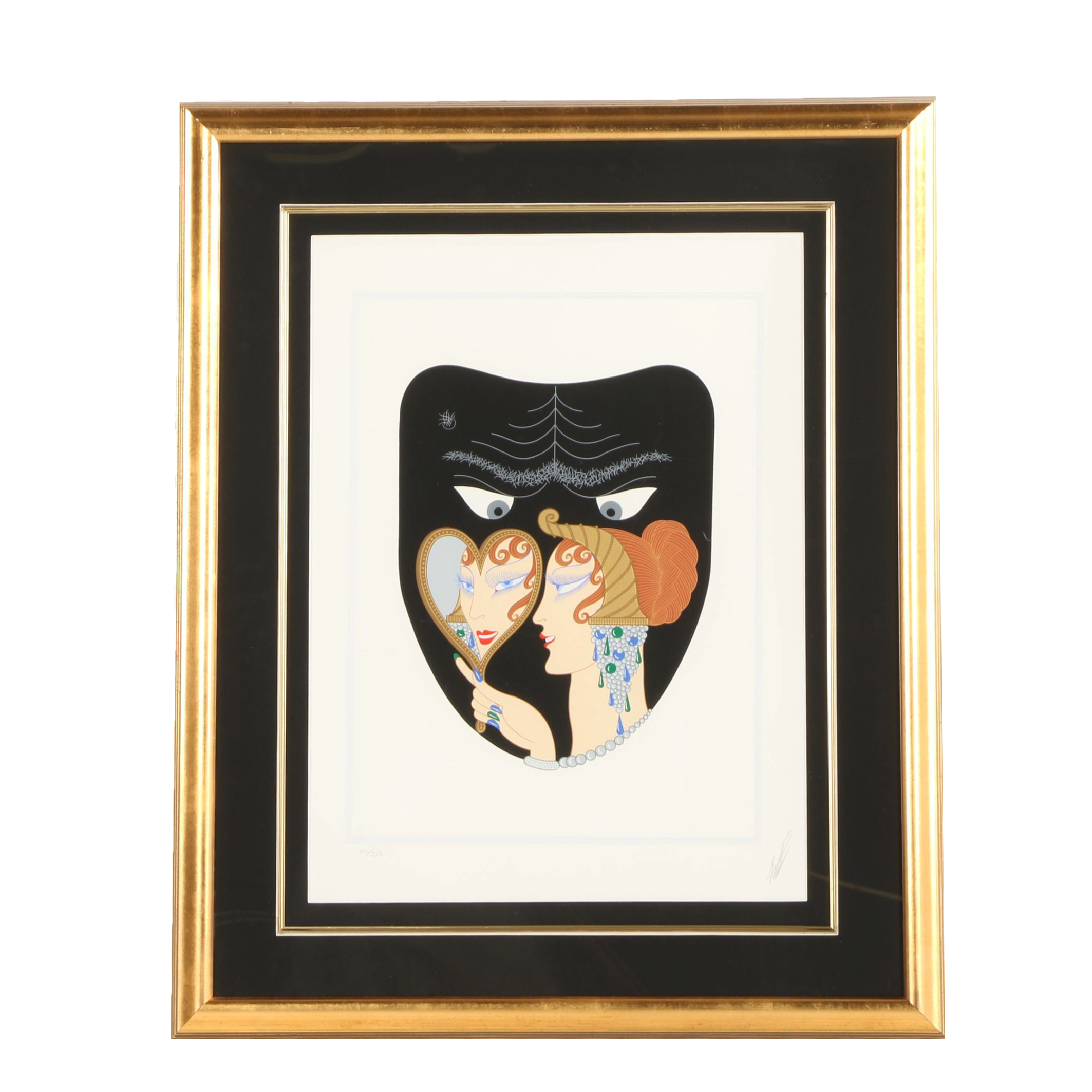 Erté Limited Edition Serigraph on Paper "Seven Deadly Sins: Envy"