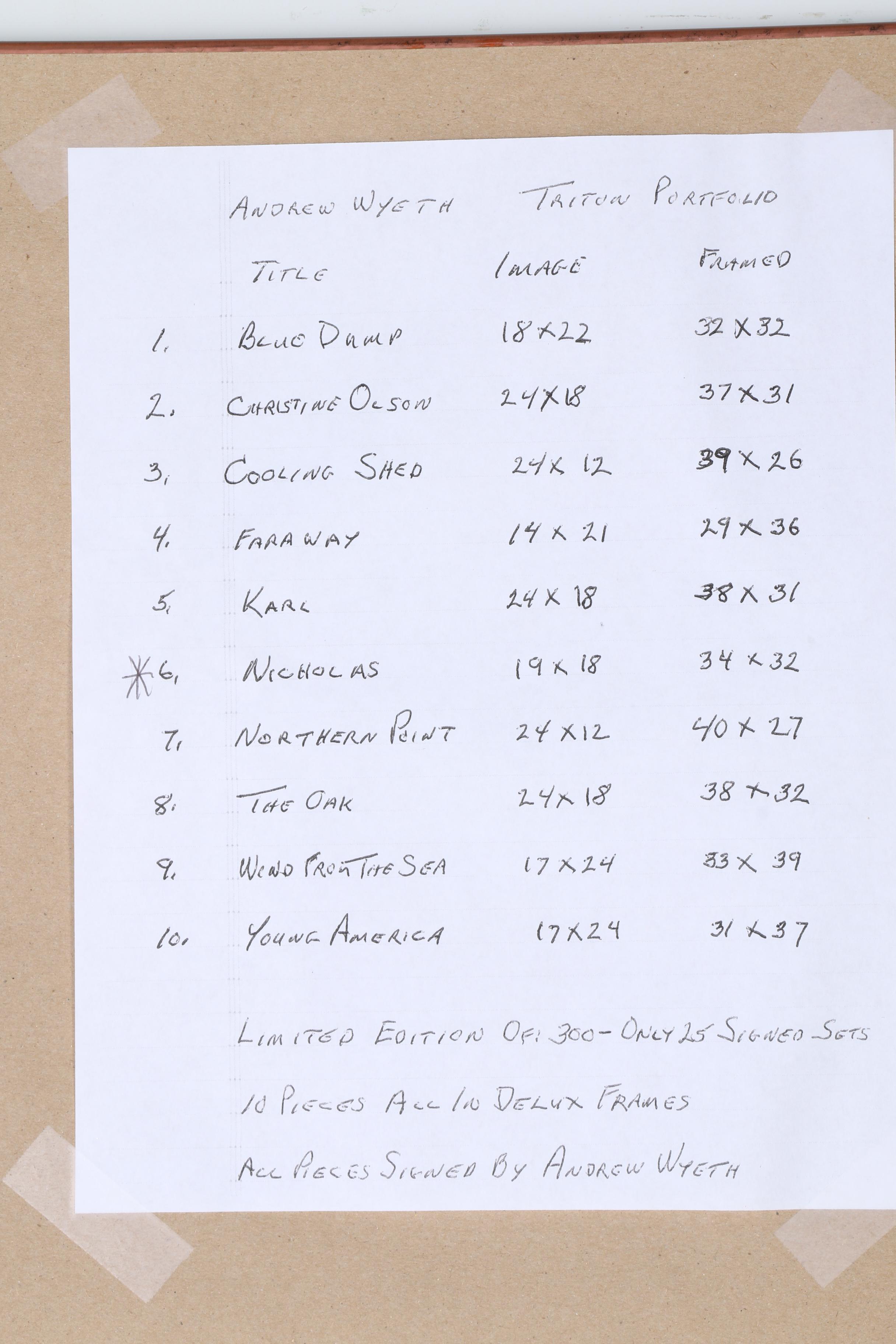 Andrew Wyeth Limited Edition Collotype "Nicholas, 10 Years Old"