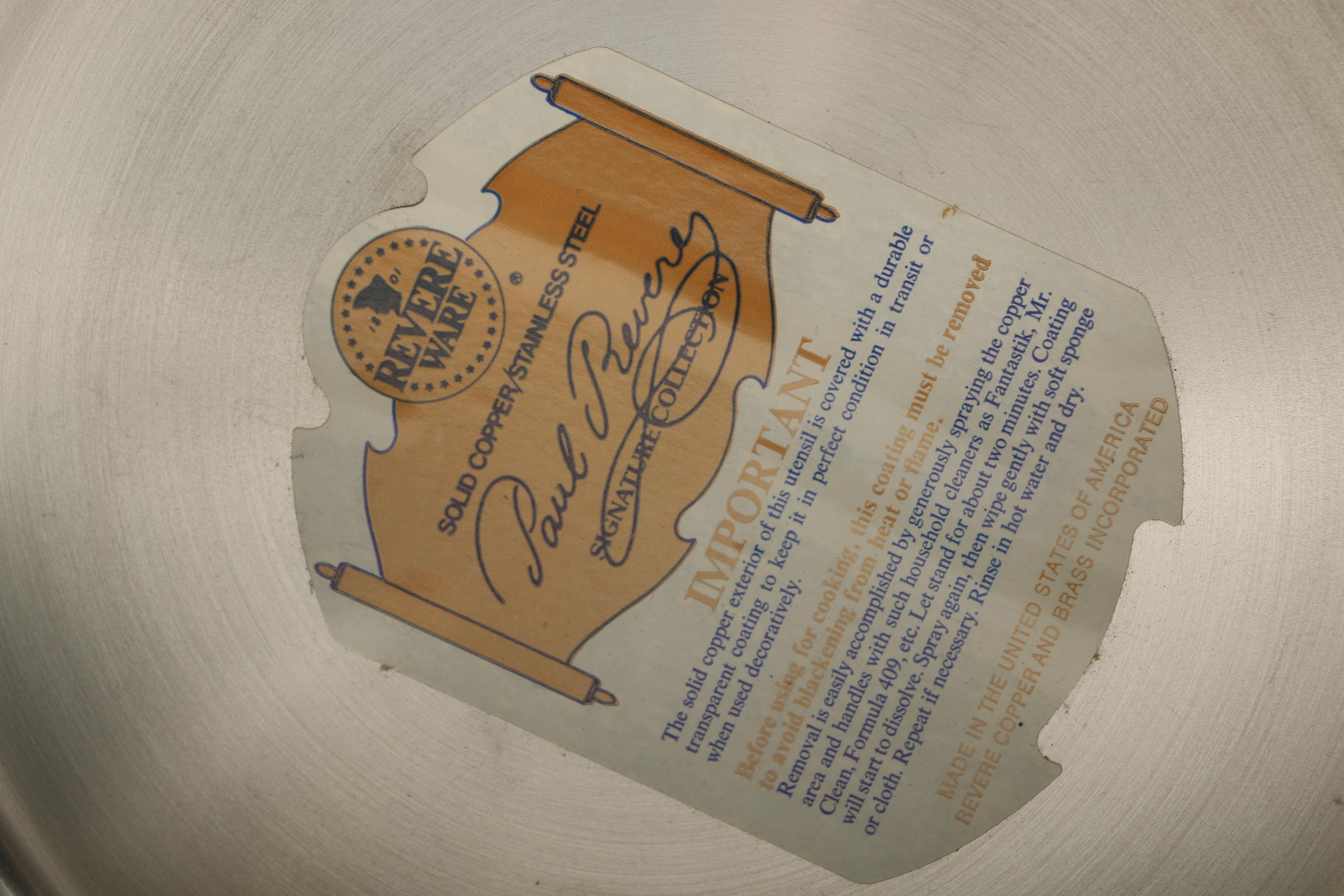 Paul Revere Copper and Stainless Steel Cookware