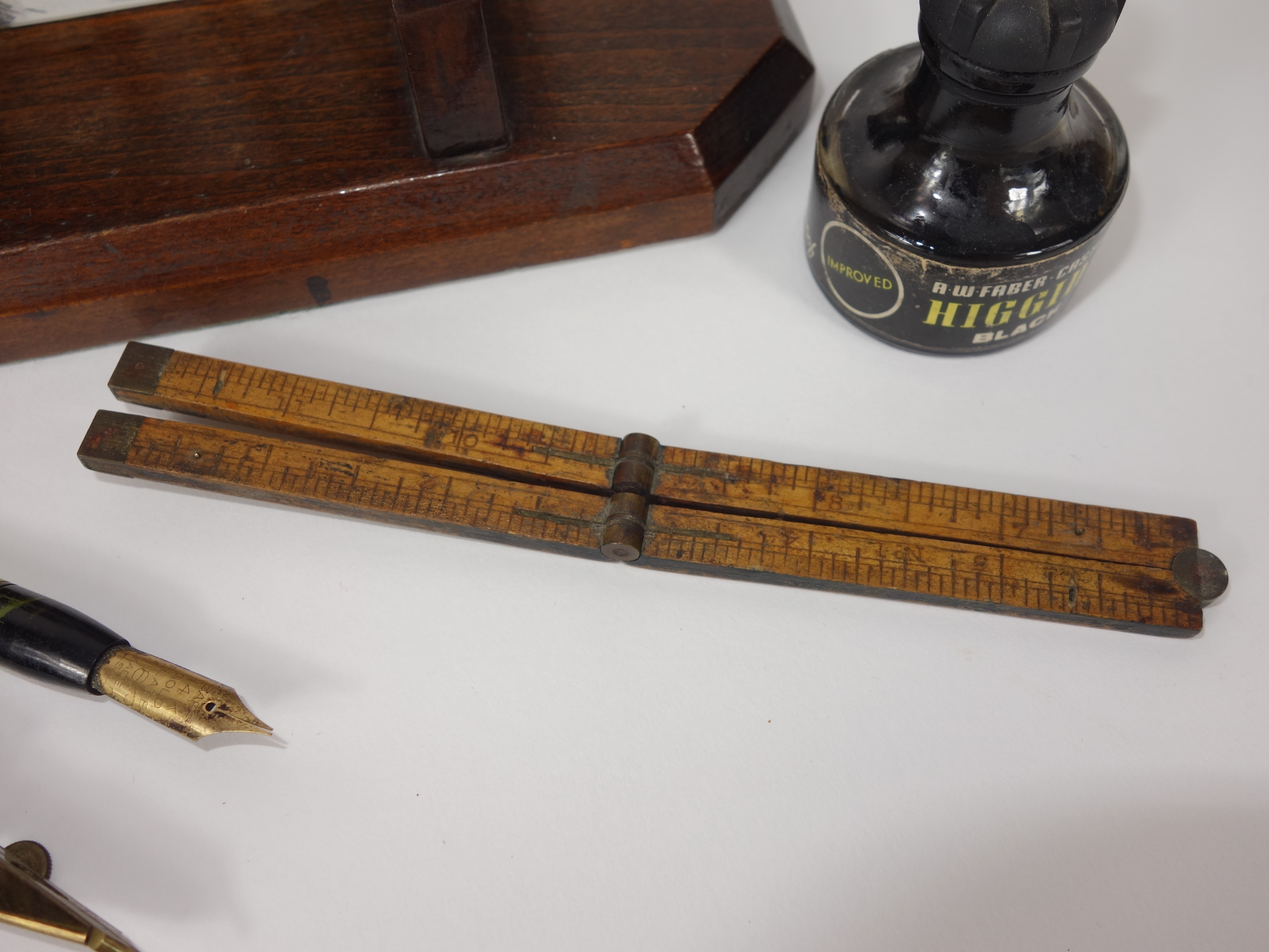 Vintage Inkwell, Pens and Ink