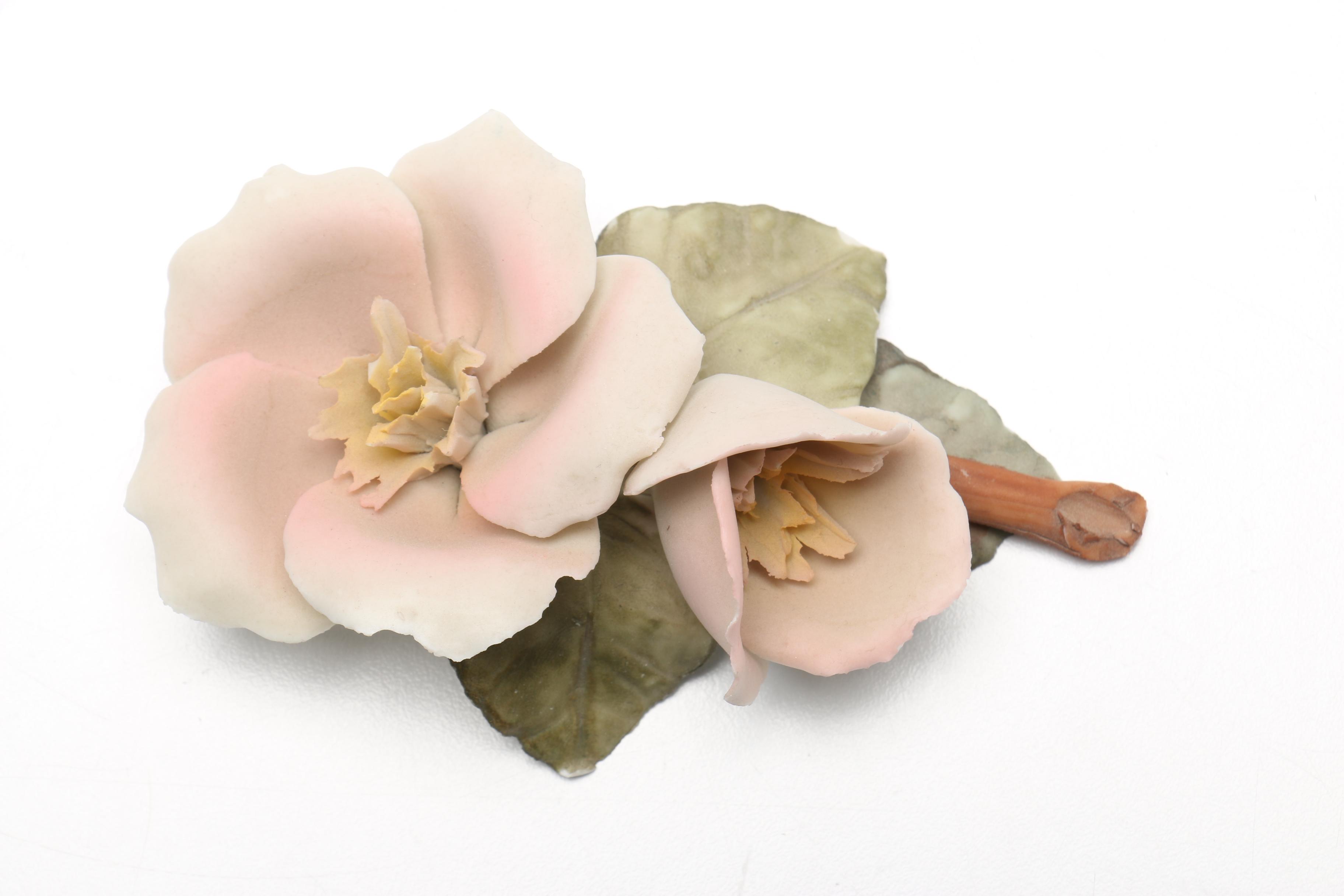 Capodimonte Benacchio Fisherman Figurine and Flower Sculptures