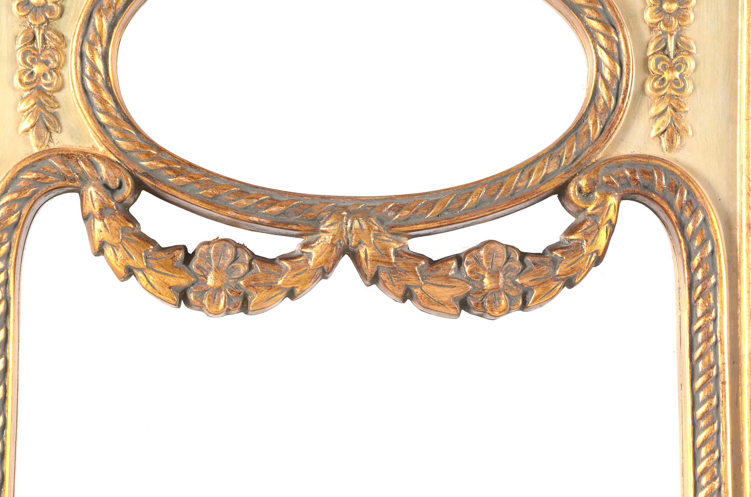 Wall Mirror with Gold Tone Carved Wood Frame