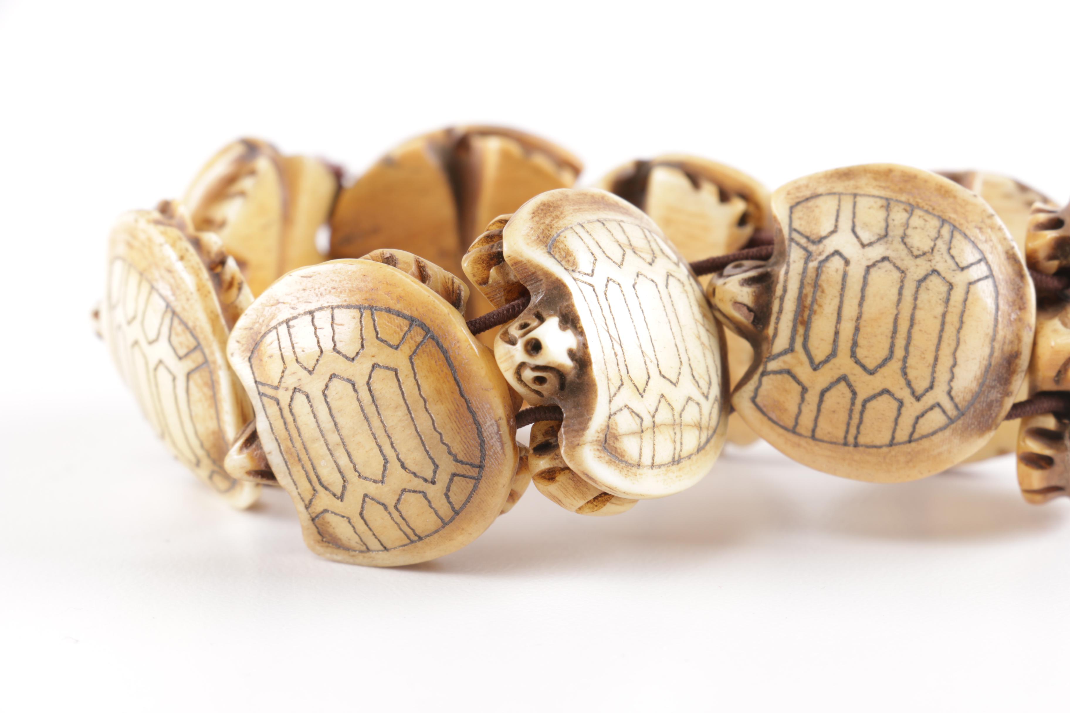 Carved Bone Bracelet
