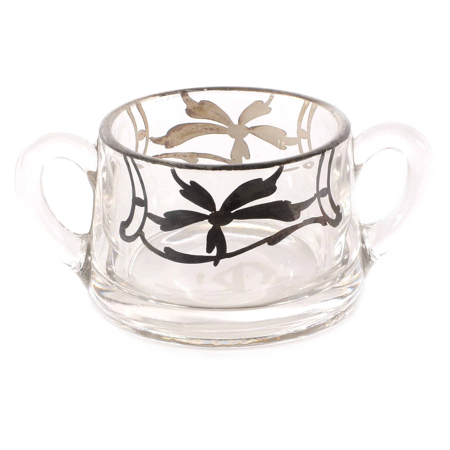 Open Sugar Glass with Silver Overlay