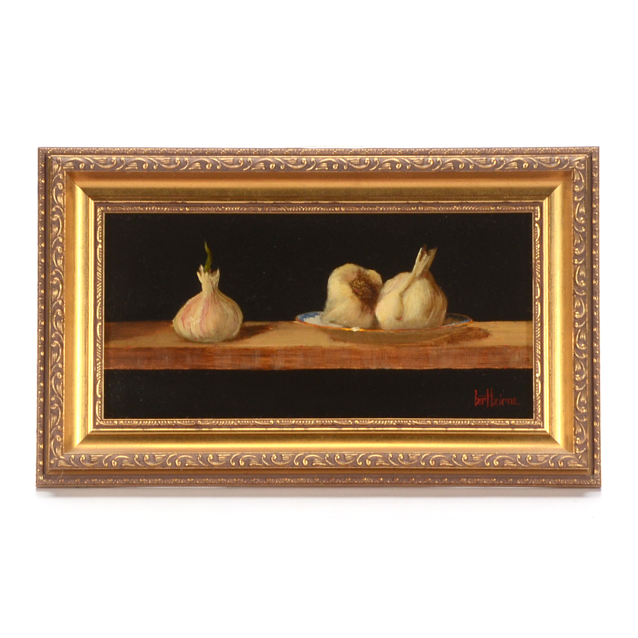 Bert Beirne Original Oil on Panel "Three Garlic Bulbs"