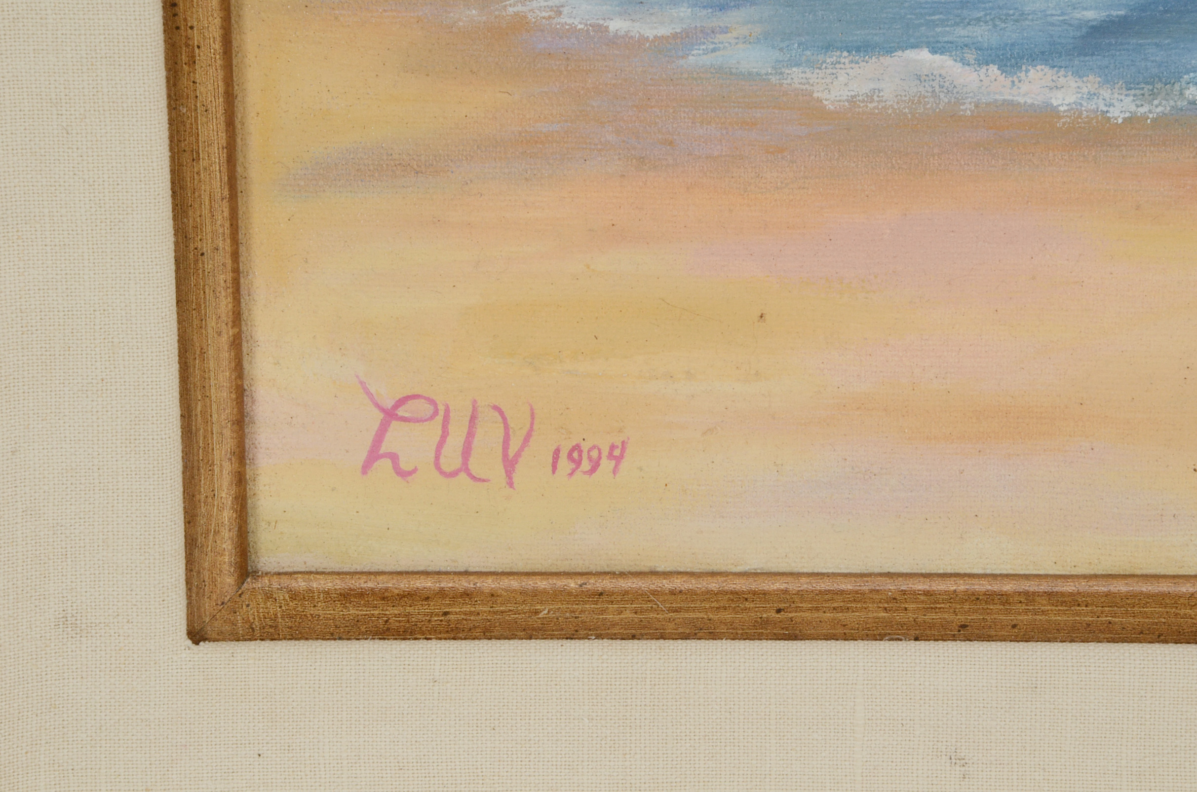 Linda Underwood Vermillion 1994 Oil on Canvas Beach Scene