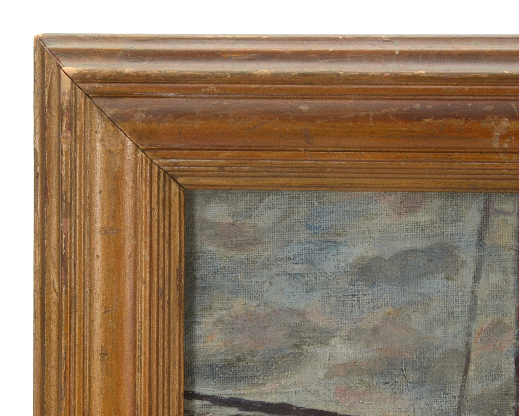 Original Oil on Canvas Harbor Scene