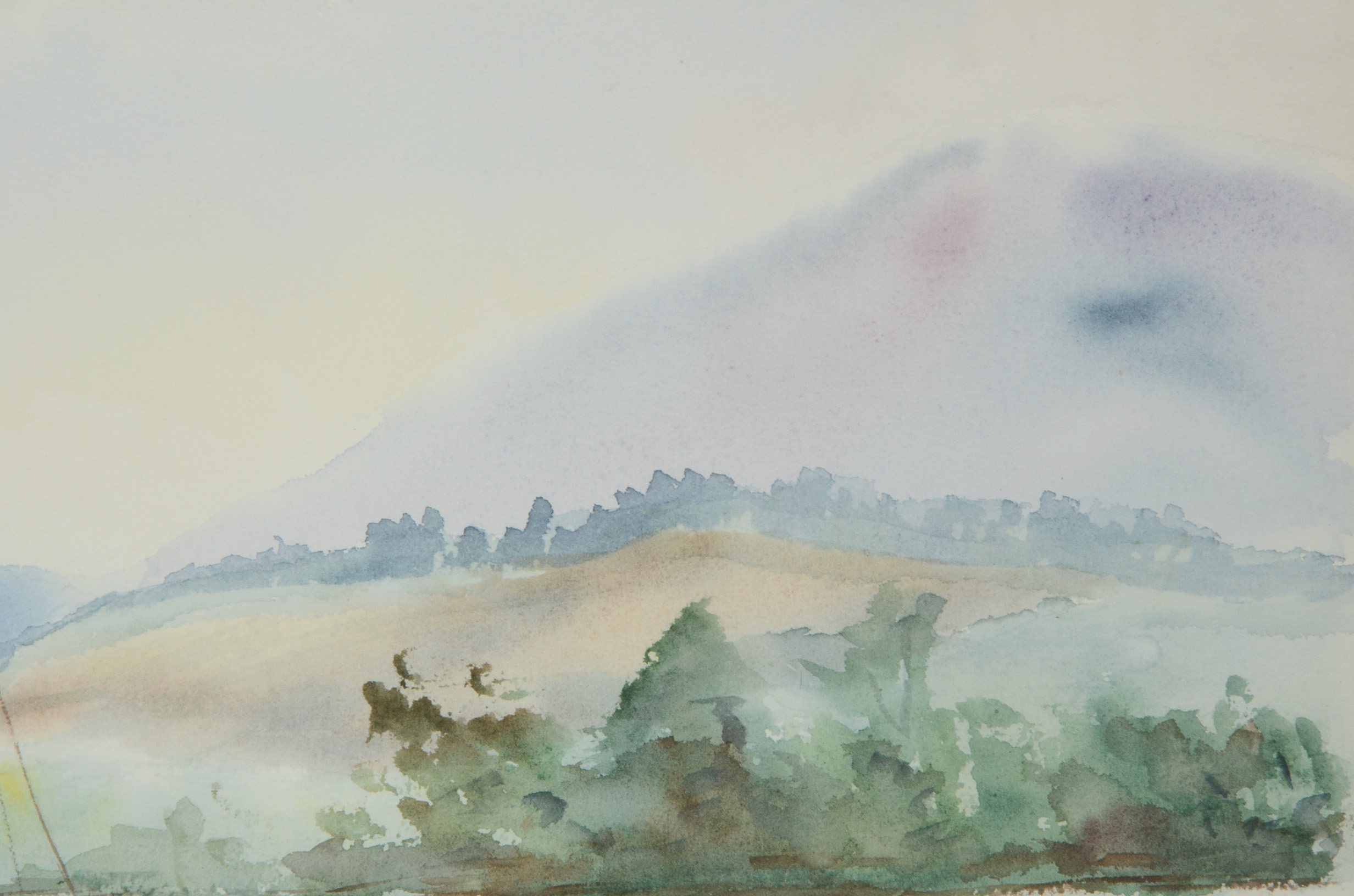 Original Watercolor Painting of a Lake Scene