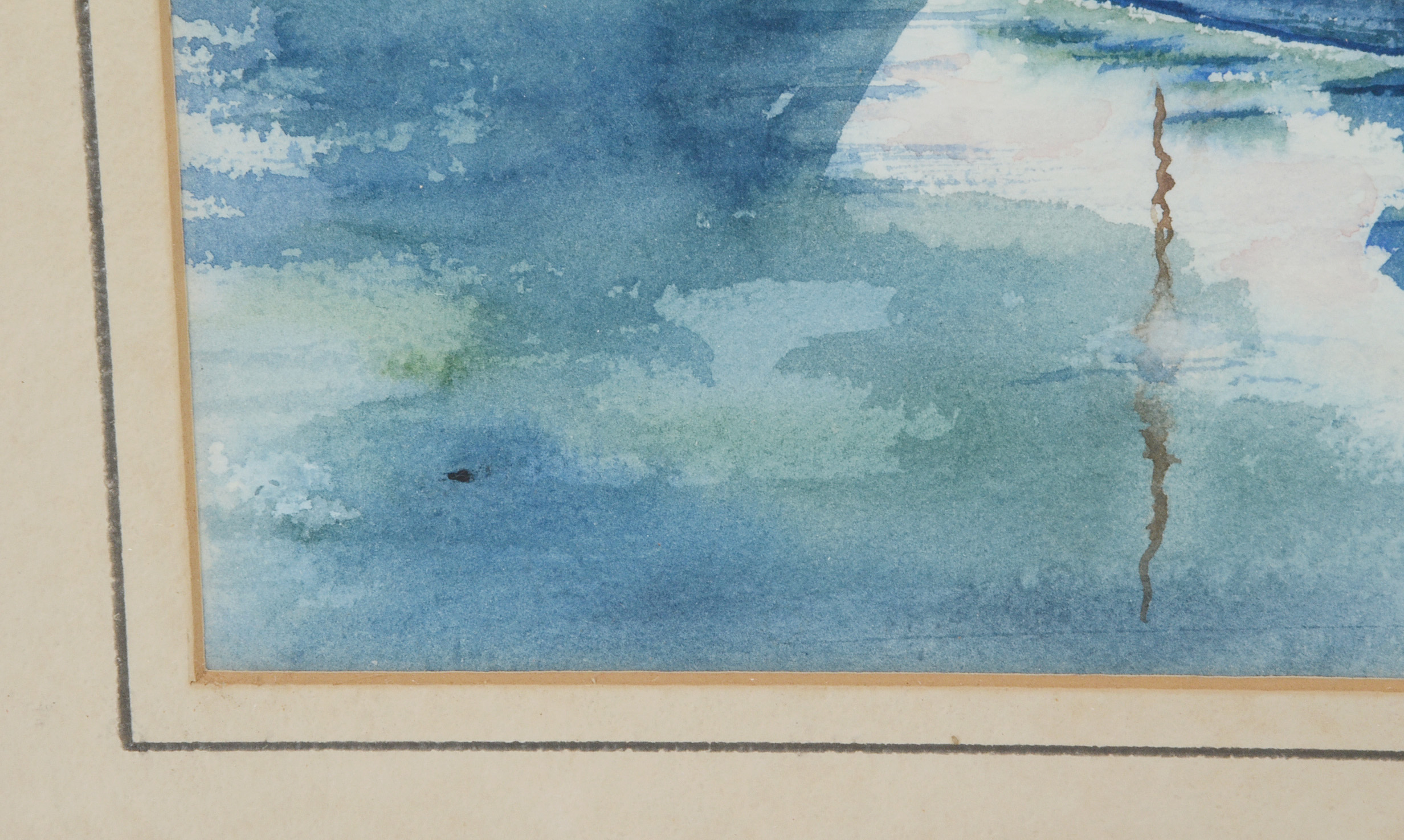 Original Watercolor Painting of a Lake Scene